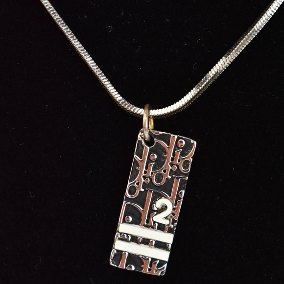 Dior Jewelry Trotter 2 Blacksilve Cd Logo Necklace Mx Poshmark